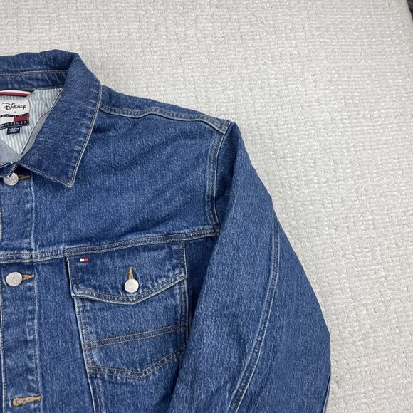 Tommy Hilfiger x Disney Mickey Mouse embroidery Wom  Sz XXL Crop Jean Jacket - Picture 12 of 16